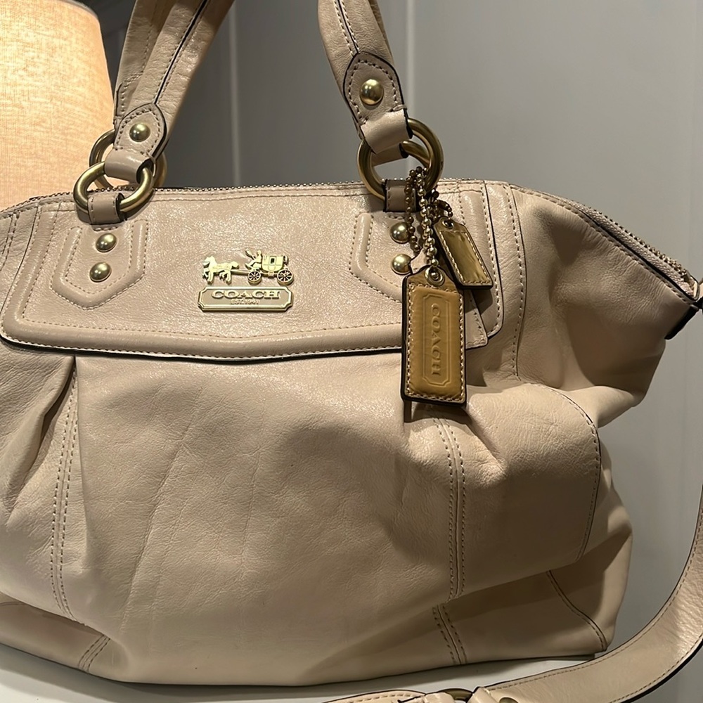 Coach Madison purse with 28” crossbody strap. Cream colored. - Picture 2 of 8